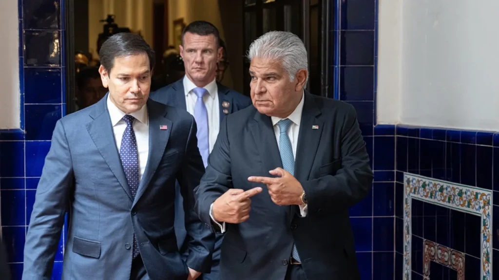 Secretary Marco Rubio meets with Panamanian President José Raúl Mulino in Panama City, Panama, 2 February, 2025. Credit: US State Department - Flickr